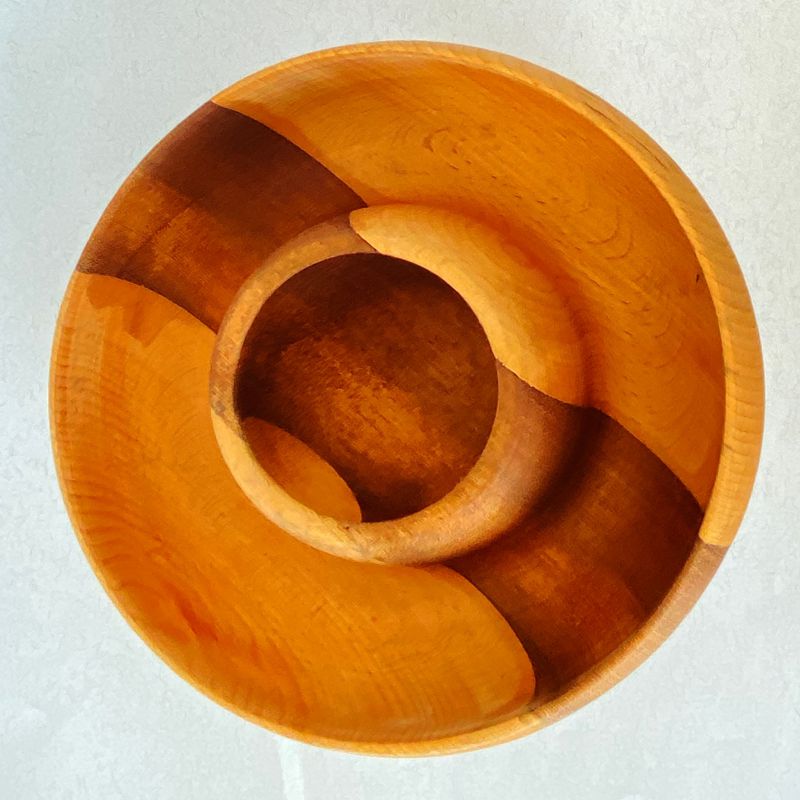 Bol saladier double contenant – Assemblage Chêne et Paddok